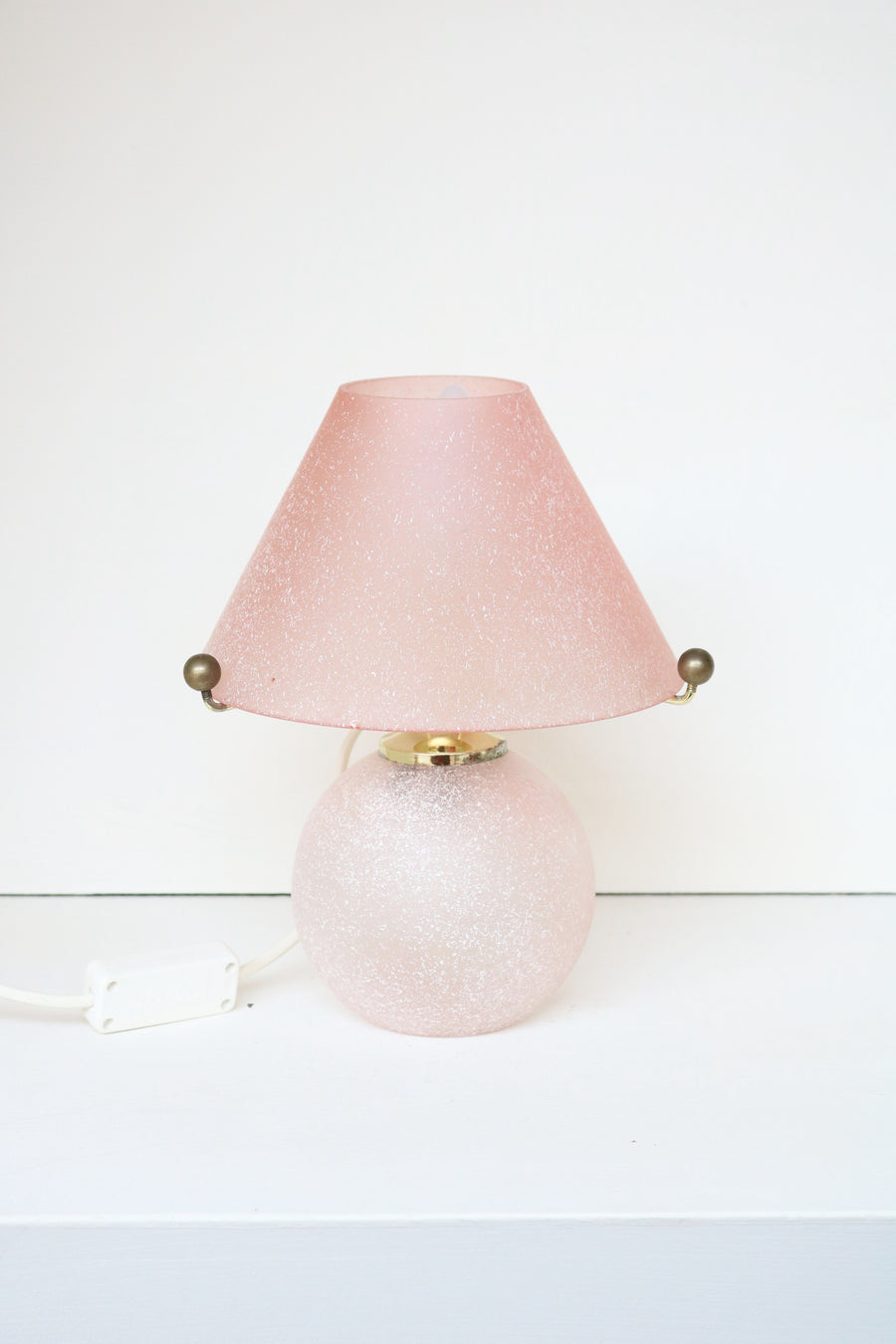 glazen tafellamp roze