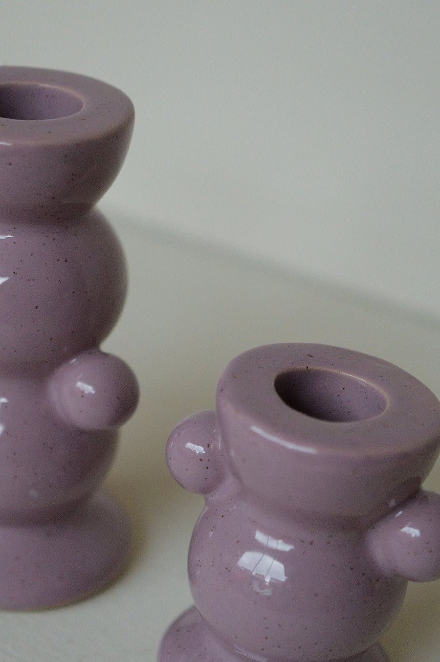 set kaarsenhouders lila