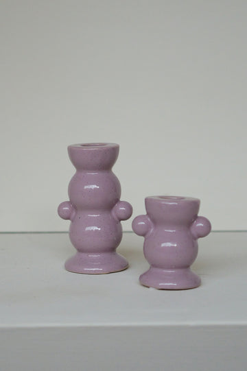 set kaarsenhouders lila