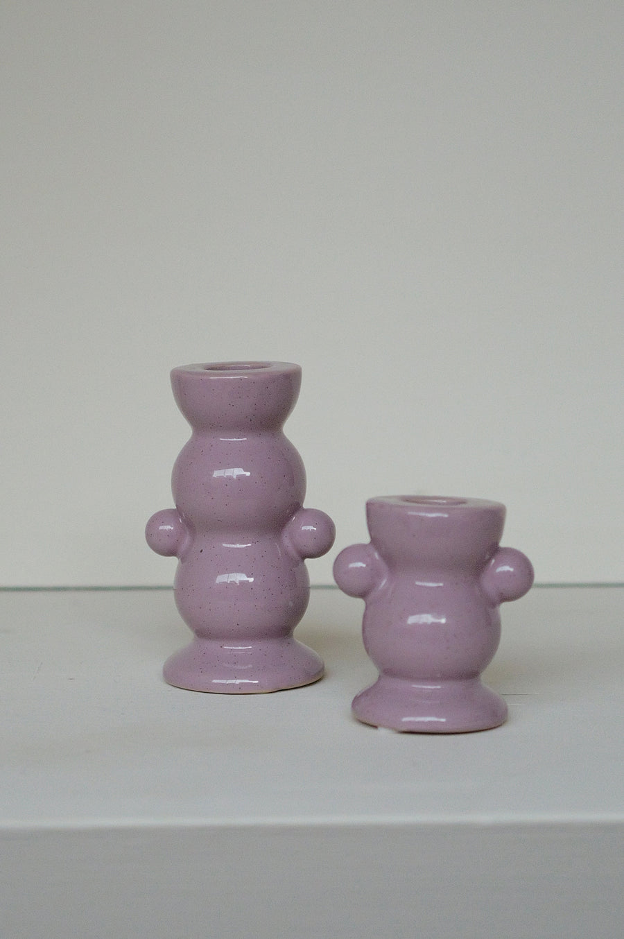 set kaarsenhouders lila