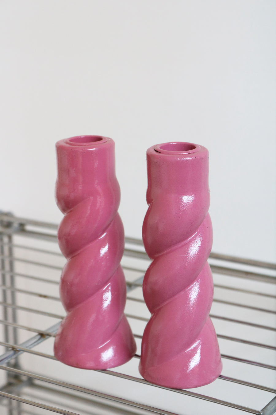 set kaarsenhouders roze