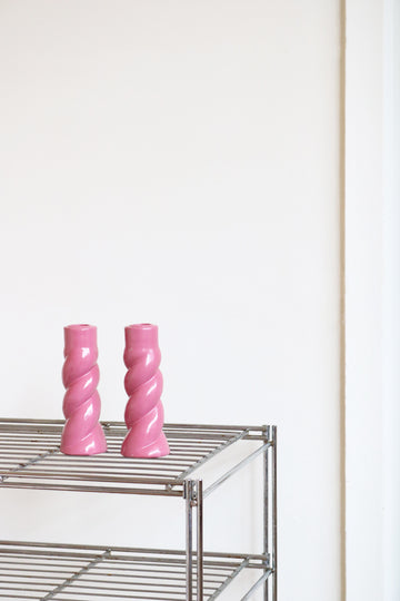 set kaarsenhouders roze