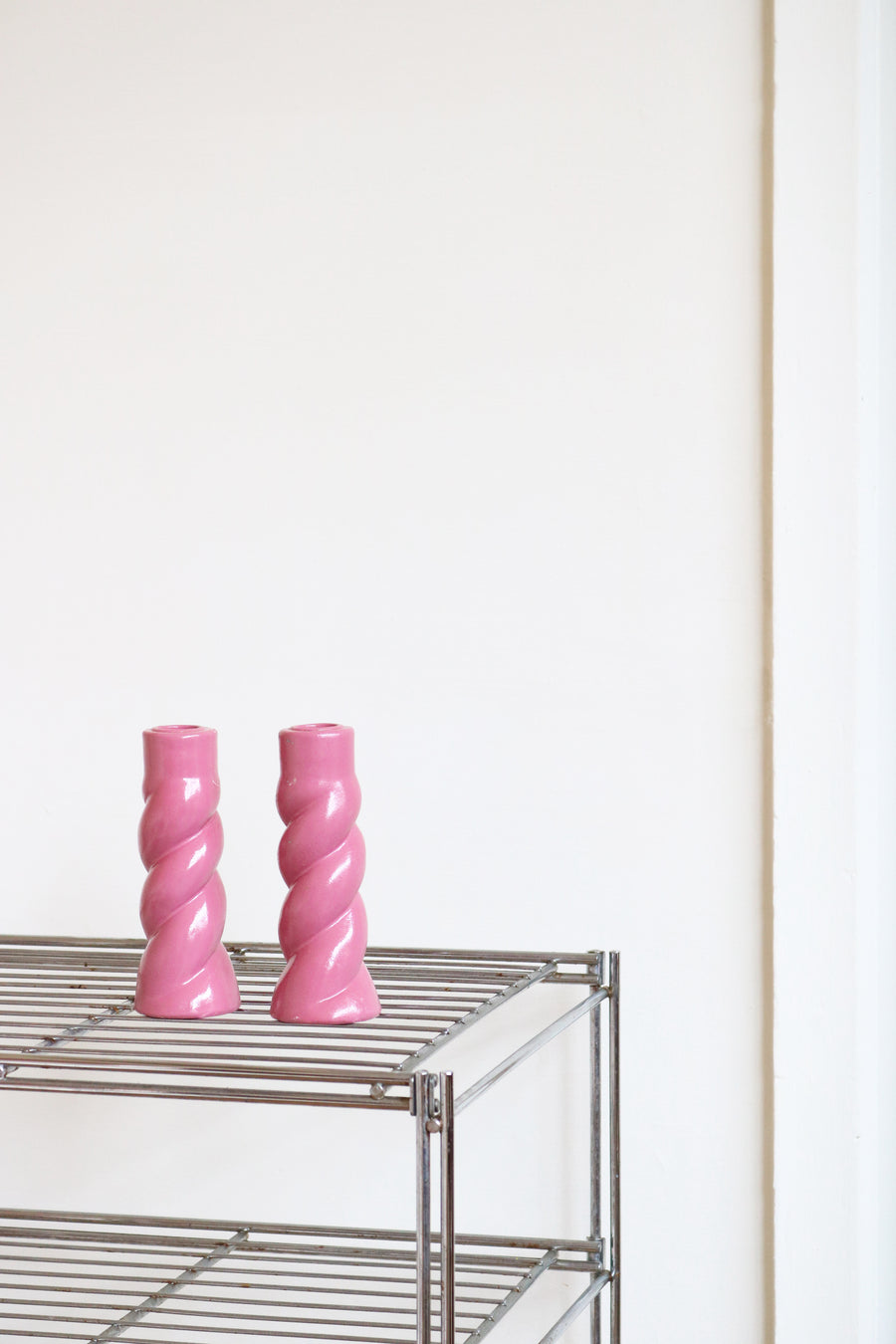 set kaarsenhouders roze